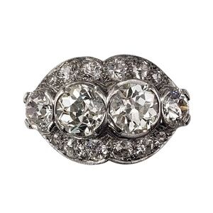 Platinum Diamond Vintage Style Engagement Ring Size 5.75 #22385